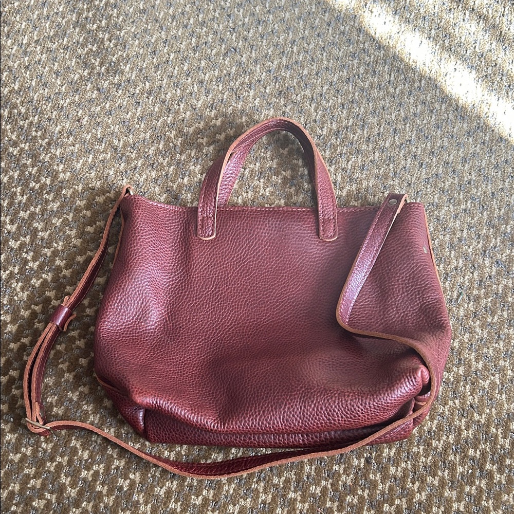 NWOT Portland Leather Women's Brown Mini Crossbody tote Bag - Picture 6 of 8